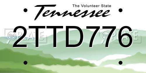 2TTD776 Tennessee License Plate