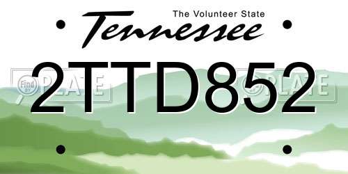 2TTD852 Tennessee License Plate