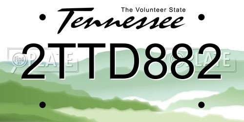 2TTD882 Tennessee License Plate