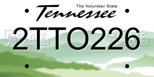 2TTO226 Tennessee License Plate