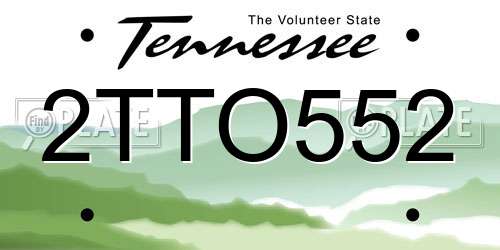 2TTO552 Tennessee License Plate