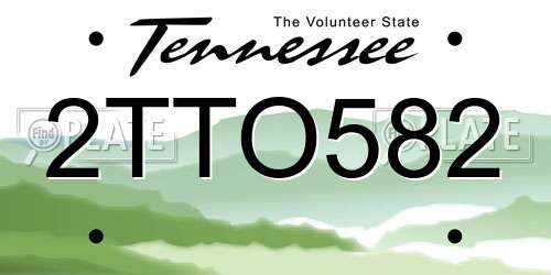 2TTO582 Tennessee License Plate
