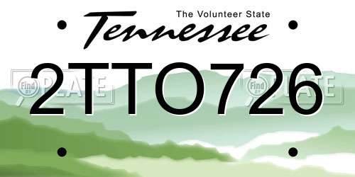 2TTO726 Tennessee License Plate