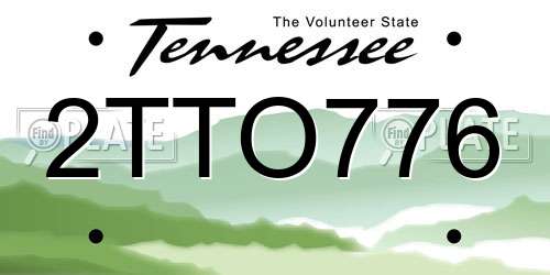 2TTO776 Tennessee License Plate