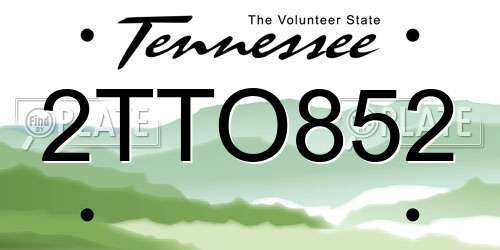 2TTO852 Tennessee License Plate