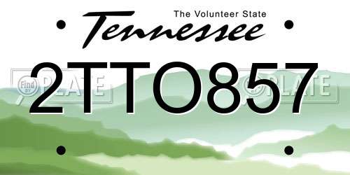 2TTO857 Tennessee License Plate