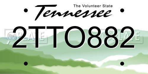 2TTO882 Tennessee License Plate
