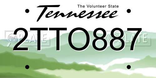 2TTO887 Tennessee License Plate