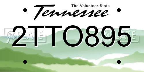 2TTO895 Tennessee License Plate