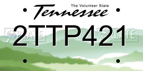 2TTP421 Tennessee License Plate