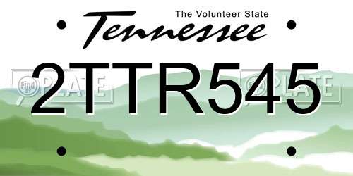 2TTR545 Tennessee License Plate
