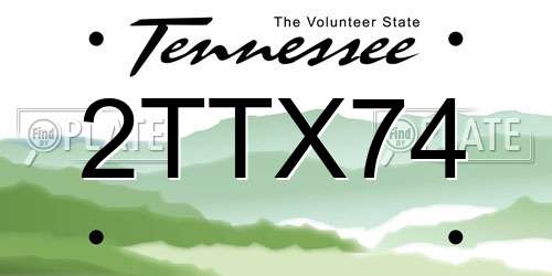2TTX74 Tennessee License Plate