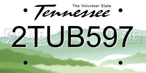2TUB597 Tennessee License Plate