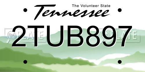 2TUB897 Tennessee License Plate