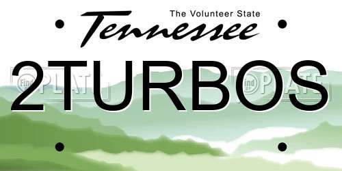 2TURBOS Tennessee License Plate