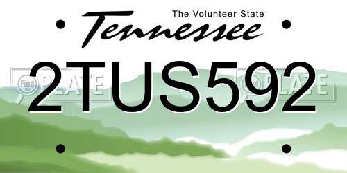 2TUS592 Tennessee License Plate