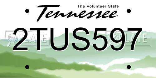 2TUS597 Tennessee License Plate