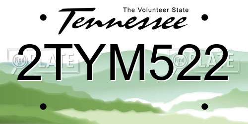 2TYM522 Tennessee License Plate