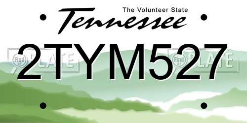 2TYM527 Tennessee License Plate
