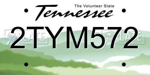 2TYM572 Tennessee License Plate