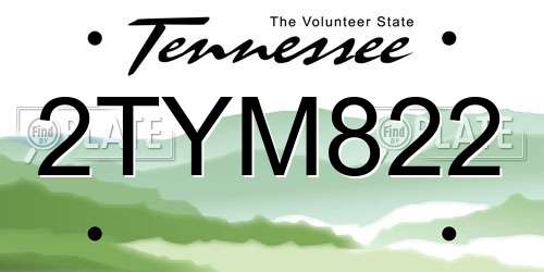 2TYM822 Tennessee License Plate