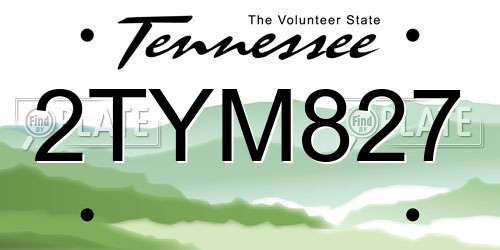 2TYM827 Tennessee License Plate