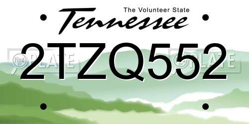 2TZQ552 Tennessee License Plate
