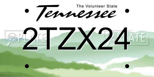 2TZX24 Tennessee License Plate