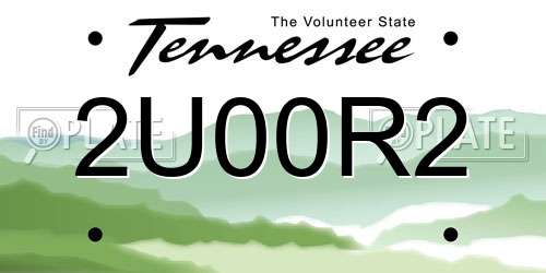 2U00R2 Tennessee License Plate