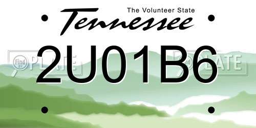 2U01B6 Tennessee License Plate