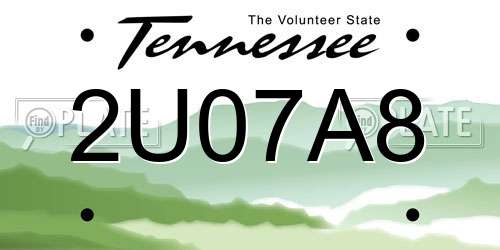2U07A8 Tennessee License Plate