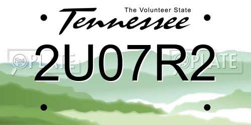 2U07R2 Tennessee License Plate