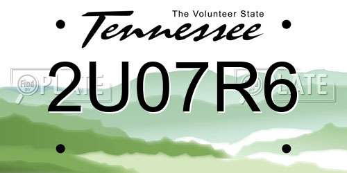 2U07R6 Tennessee License Plate