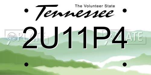 2U11P4 Tennessee License Plate