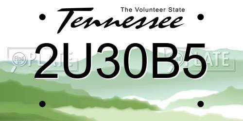 2U30B5 Tennessee License Plate