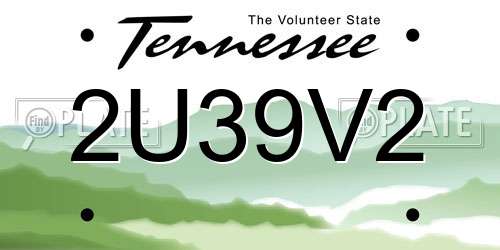 2U39V2 Tennessee License Plate
