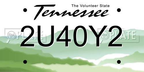2U40Y2 Tennessee License Plate