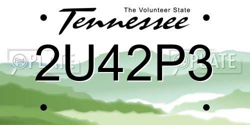 2U42P3 Tennessee License Plate