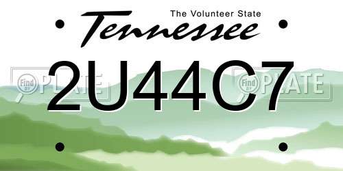 2U44C7 Tennessee License Plate