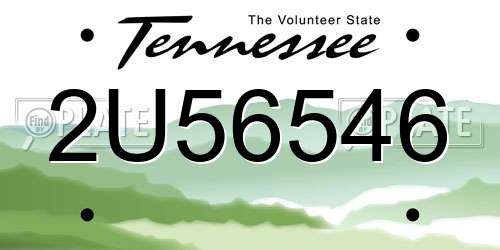 2U56546 Tennessee License Plate