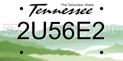 2U56E2 Tennessee License Plate