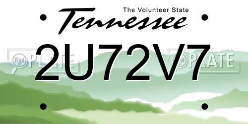 2U72V7 Tennessee License Plate