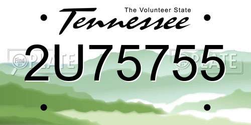 2U75755 Tennessee License Plate