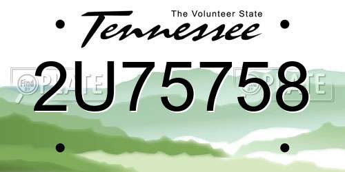 2U75758 Tennessee License Plate
