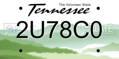 2U78C0 Tennessee License Plate