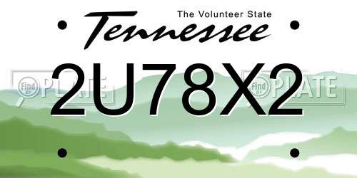 2U78X2 Tennessee License Plate