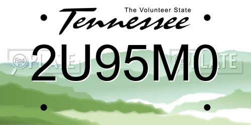 2U95M0 Tennessee License Plate