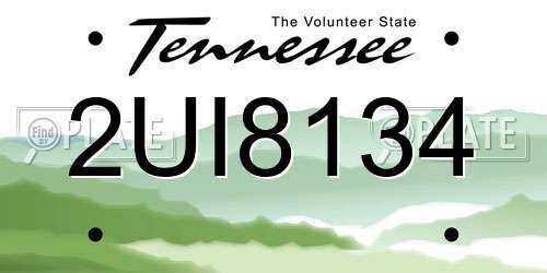 2UI8134 Tennessee License Plate