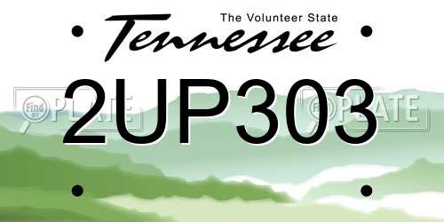 2UP303 Tennessee License Plate
