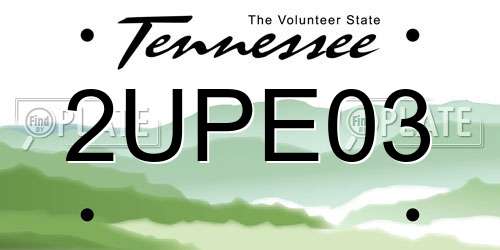 2UPE03 Tennessee License Plate